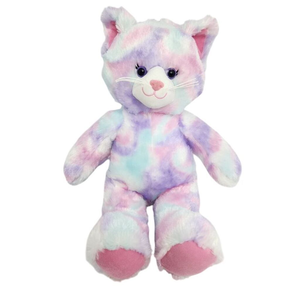 Build A Bear‎ BAB Cat Stuffed Plush Pastel Swirl Tie Dye Animal